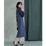 ミックスツイードコンビ・ロングナローワンピースドレス | RUIRUE BOUTIQUE | 詳細画像3