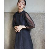 シアーランタンスリーブふくれジャカードドレス | RUIRUE BOUTIQUE | 詳細画像20
