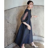 シアーランタンスリーブふくれジャカードドレス | RUIRUE BOUTIQUE | 詳細画像24