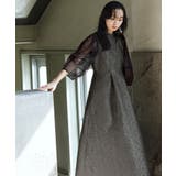 シアーランタンスリーブふくれジャカードドレス | RUIRUE BOUTIQUE | 詳細画像6