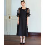 オーガンジースリーブ フレアワンピースドレス | RUIRUE BOUTIQUE | 詳細画像19