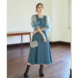 オーガンジースリーブ フレアワンピースドレス | RUIRUE BOUTIQUE | 詳細画像7