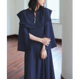 ネイビー(NE) | パールデザインビッグカラーボレロ&マーメイドワンピース | RUIRUE BOUTIQUE