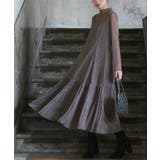 チャコール(DGY) | ラメチュールメロウワンピースドレス | RUIRUE BOUTIQUE