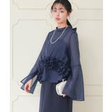 ネイビー(NE) | シアーオーガンジートップス＆ストレッチキャミドレス | RUIRUE BOUTIQUE