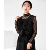 前後2wayシアーリボンジレ＆リップルフレアワンピースドレス | RUIRUE BOUTIQUE | 詳細画像9 