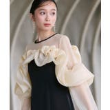 ボリュームラッフルフレアワンピースドレス | RUIRUE BOUTIQUE | 詳細画像3