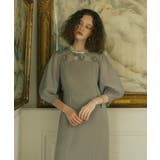オーガンジーフラワーモチーフフレアワンピースドレス | RUIRUE BOUTIQUE | 詳細画像14