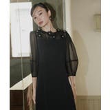 オーガンジーフラワーモチーフフレアワンピースドレス | RUIRUE BOUTIQUE | 詳細画像18