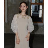 オーガンジーフラワーモチーフフレアワンピースドレス | RUIRUE BOUTIQUE | 詳細画像6