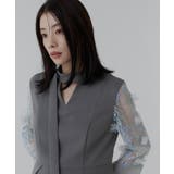 フラワーモチーフスリーブIラインワンピースドレス | RUIRUE BOUTIQUE | 詳細画像13
