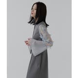 フラワーモチーフスリーブIラインワンピースドレス | RUIRUE BOUTIQUE | 詳細画像17
