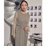 パールデザインドレープIラインワンピースドレス | RUIRUE BOUTIQUE | 詳細画像2