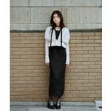 ブラック×アイボリー(BLZ) | ドレープIラインジャカードドレス | RUIRUE BOUTIQUE