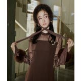 ブラウン(BR) | エコファーティペット&カフス付き 3点セットマーメイドドレス | RUIRUE BOUTIQUE