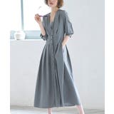アッシュグリーン(PGR) | 2wayフロントボタンタックワンピース | RUIRUE BOUTIQUE