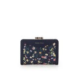 ネイビー | フラワーモチーフ 口金折財布 | Samantha Thavasa