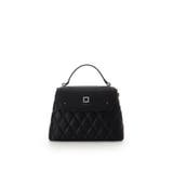 ブラック | スクエアビジューキルトフラップハンドバッグ | SAMANTHAVEGA