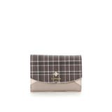グレージュ | オリジナルチェック ビジュー付き折財布 | & chouette