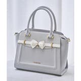 ライトブルー | バイカラーアクセントリボンハンドバッグ | SAMANTHAVEGA