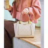 オフホワイト | 型押しモノグラム ハンドル金具トート | & chouette