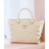 オフホワイト | サイドレースアップリボンビジューフラッター | SAMANTHAVEGA