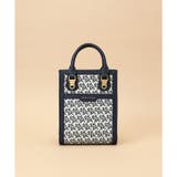 ネイビー | ST Jacquard シルエット 縦型スクエアトートバッグ | Samantha Thavasa