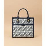 ネイビー | ST Jacquard シルエット スクエアトートバッグ | Samantha Thavasa