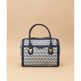 ネイビー | ST Jacquard シルエット ボストンバッグ | Samantha Thavasa