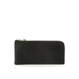 ブラック | スクエアモチーフソフトレザー 長財布 | Samantha Thavasa Petit Choice