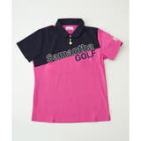 ネイビー | バイヤススポーティーハーフジップポロシャツ | Samantha GOLF