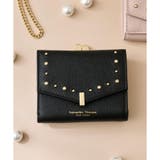 ブラック | ゴールドスタッズ 折財布 | Samantha Thavasa Petit Choice