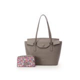 グレージュ | 花柄ポーチ付き かぶせトートバッグ | Samantha Thavasa