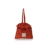 オレンジ | ベロア調 巾着トートバッグ | & chouette