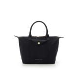 ブラック | ナイロン×スプリットレザー カジュアルハンドバッグ | Samantha Thavasa