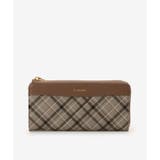 グレージュ | チェック柄長財布 | & chouette