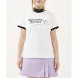ホワイト | アイミープリント半袖ハイネック | Samantha GOLF