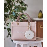 ピンク | ポーチ付き ドットロゴデザインハンドバッグ | & chouette