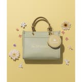 ミント | ポーチ付き ドットロゴデザインハンドバッグ | & chouette