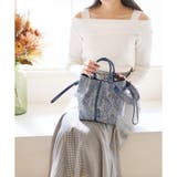 ネイビー | エキゾチックモチーフジャガード巾着バッグ | Samantha Thavasa