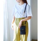 ブラック | プリーツデザイン マルチケース付きスマホショルダー | Samantha Thavasa Petit Choice