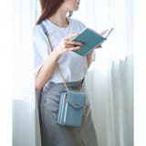 ダルブルー | プリーツデザイン マルチケース付きスマホショルダー | Samantha Thavasa Petit Choice