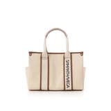 ベージュ | ロゴテープキャンバスハンドバッグ（小） | SAMANTHAVEGA