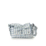 ライトブルー | ギンガムチェック リボンギャザーショルダーバッグ | & chouette