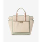 オフホワイト | キャンバス風フェイクレザー トートバッグ | & chouette