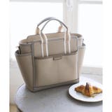 ベージュ | キャンバス風フェイクレザー トートバッグ | & chouette