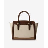 ブラウン | バイカラーキャンバスハンドバッグ | & chouette