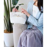 バイカラーリボンモチーフ スプリットレザーハンドバッグ | Samantha Thavasa | 詳細画像9 