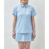 ブルー | アイミーマルチ柄半袖ポロシャツ | Samantha GOLF