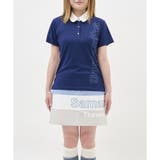 ネイビー | ロゴプリント半袖ポロシャツ | Samantha GOLF